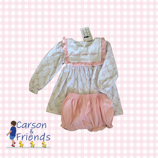 Carson and Friends Bow Trellis Bloomer Set