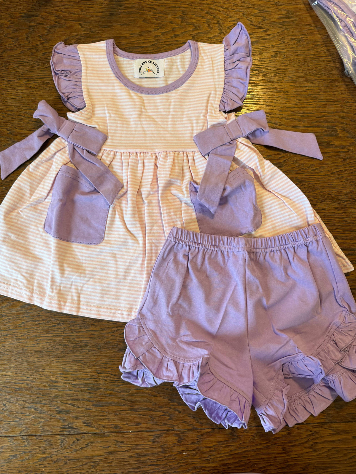 Purple Stripe Short Set