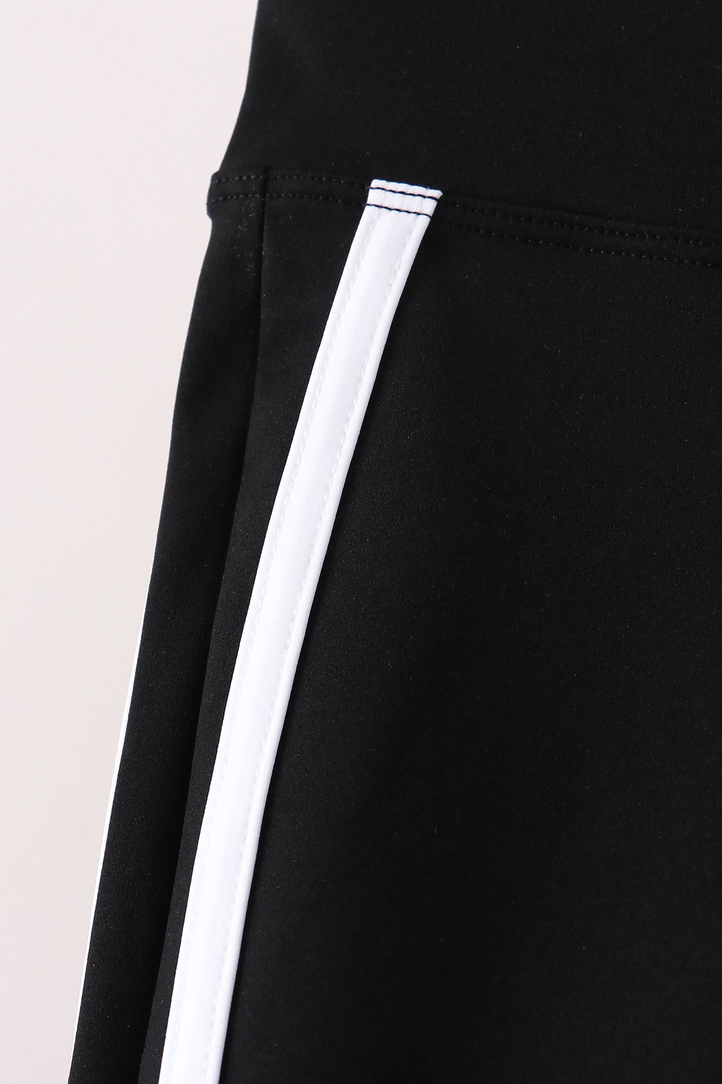 Black Flare Double Side Stripe Active Pants