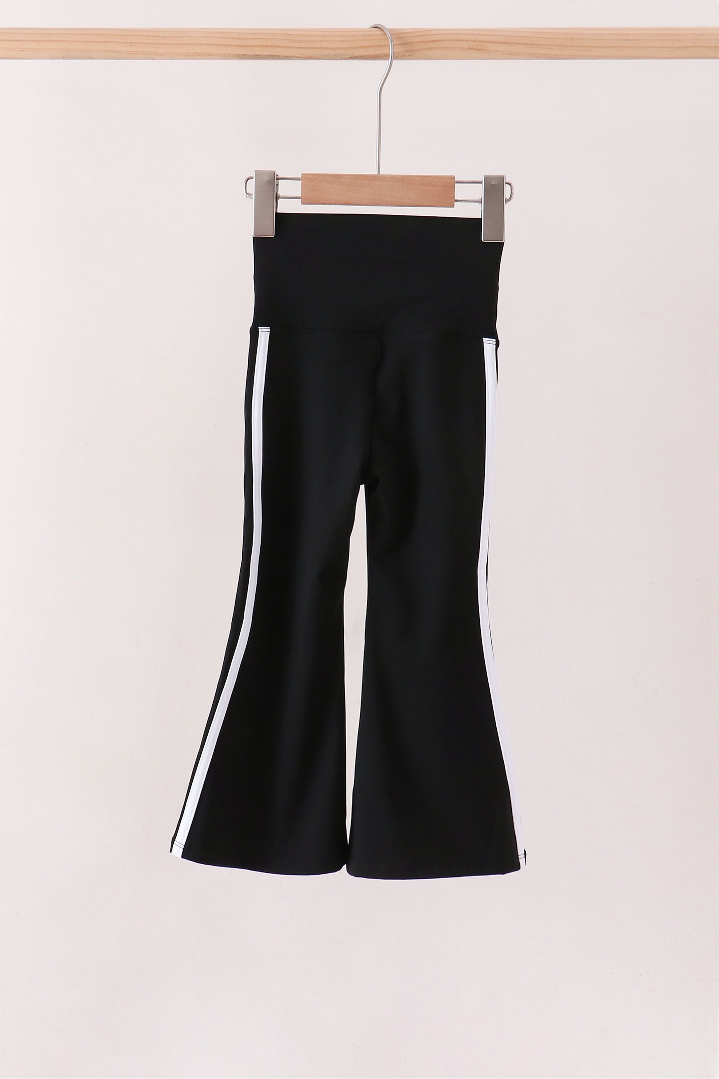 Black Flare Double Side Stripe Active Pants