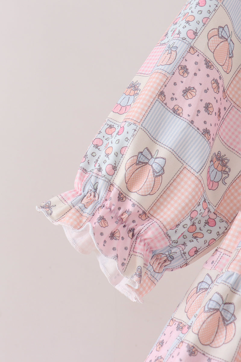 Pink pumpkin smocked mom&me dress