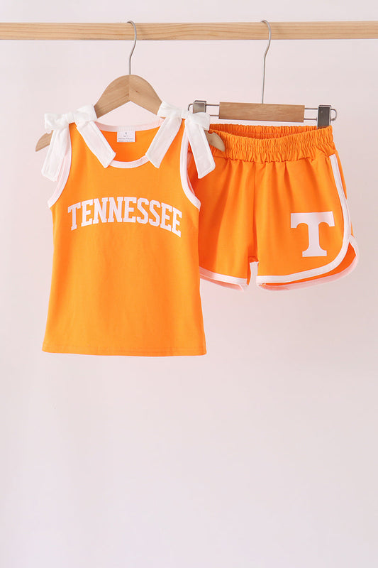 Orange Tennessee active shorts set
