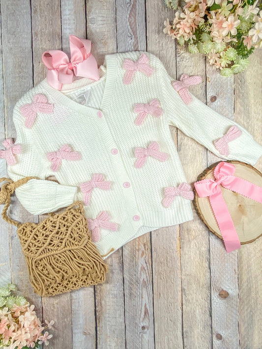 Covered in Bows White Cardigan