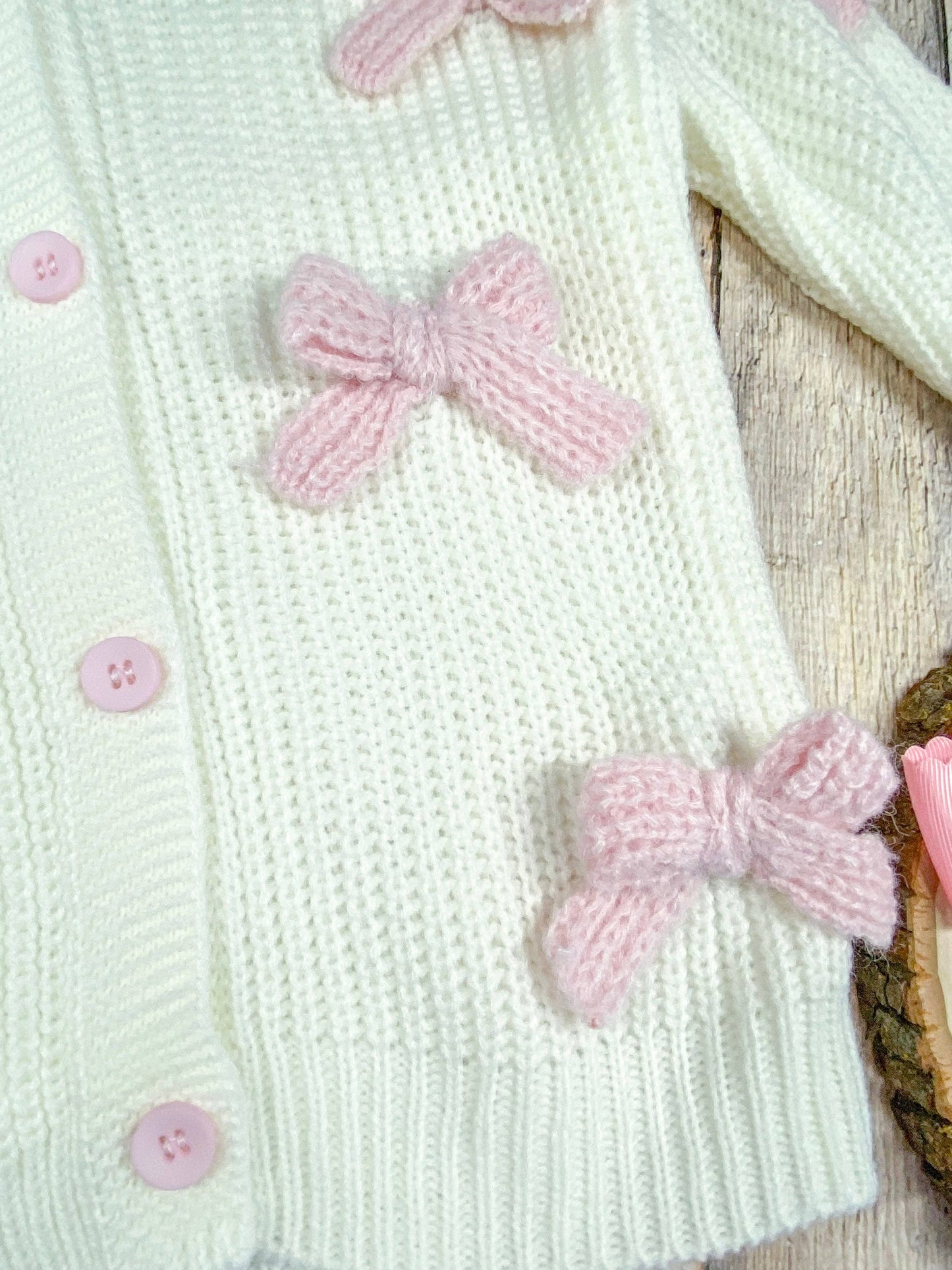 Covered in Bows White Cardigan