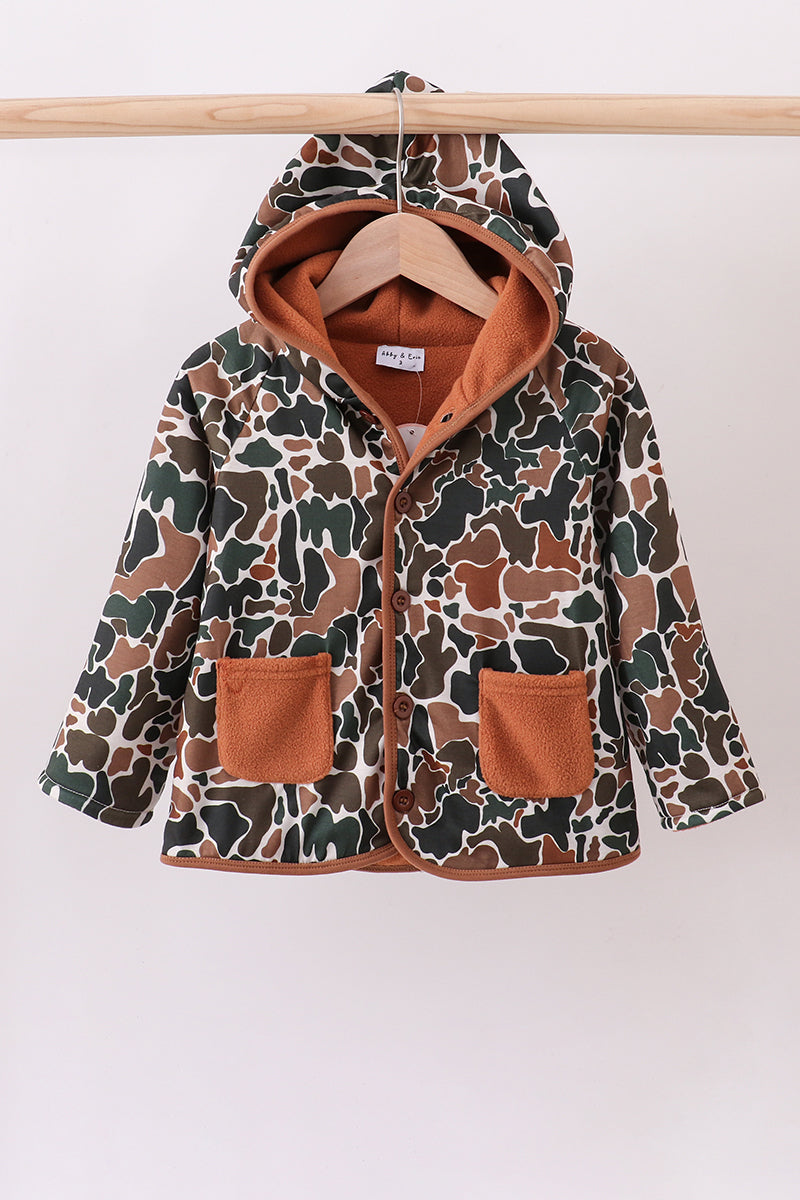 Camouflage hoodie coat