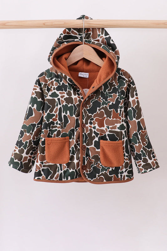 Camouflage hoodie coat