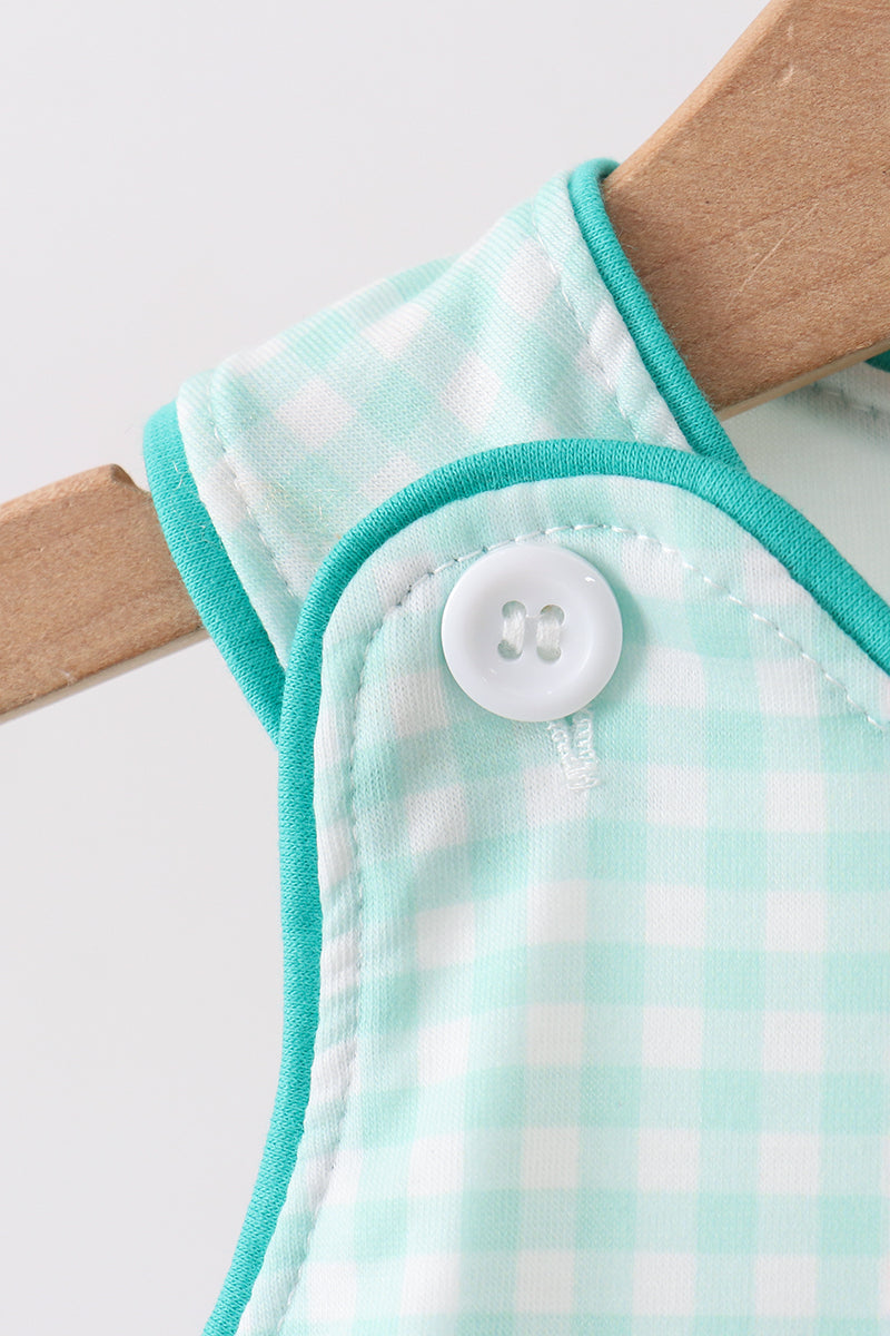Green Mallard Plaid Embroidered Bubble