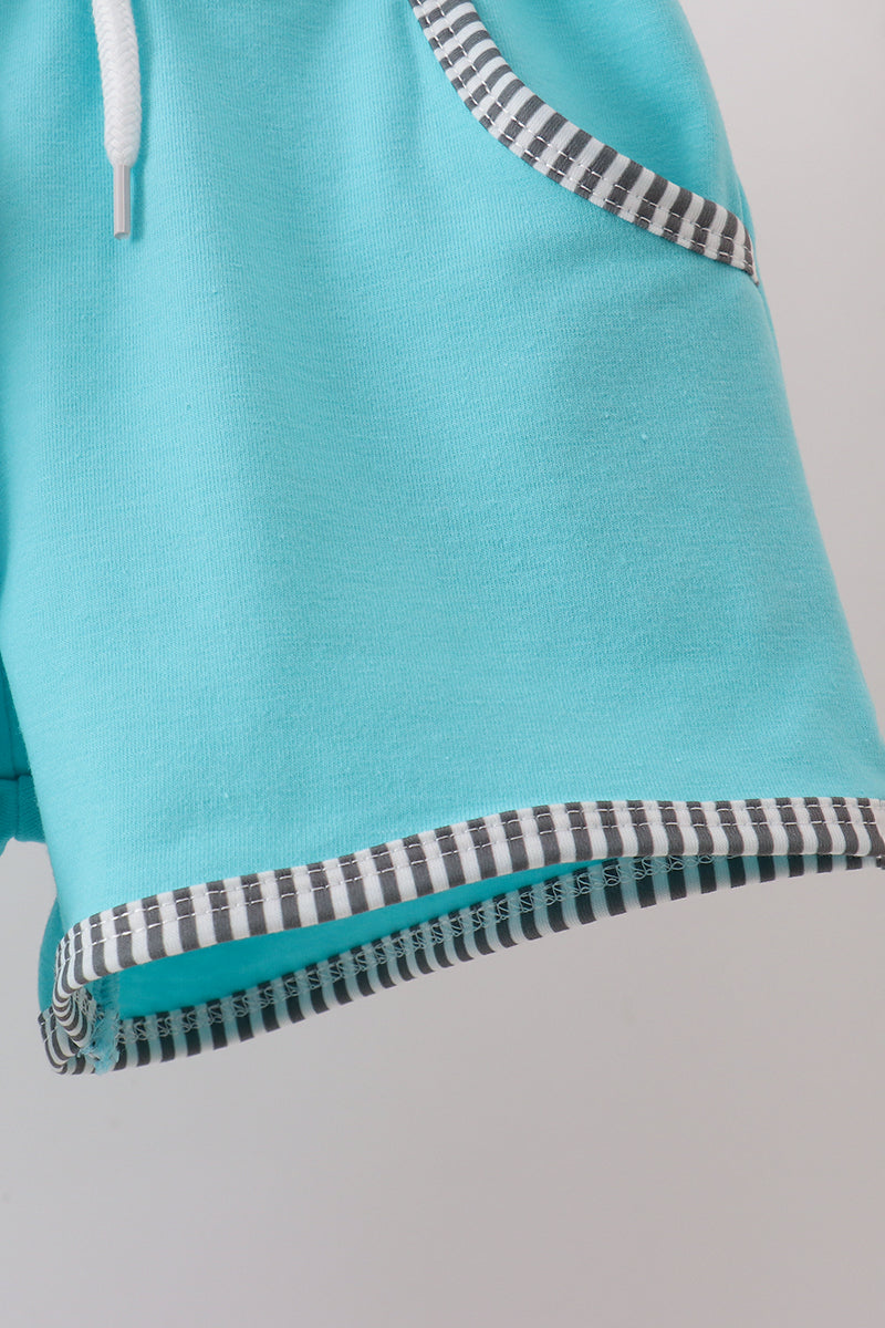 Black Excavator Stripe Embroidered Set