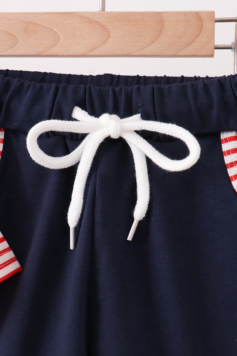 Red Stripe Car Embroidered Set