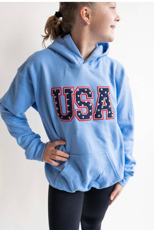  USA Chenille Patch Hoodie | Youth